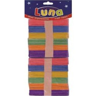 ΞΥΛΑΚΙΑ LUNA 114mm (100 τμχ) ΧΡΩΜΑΤΙΣΤΑ (646518)