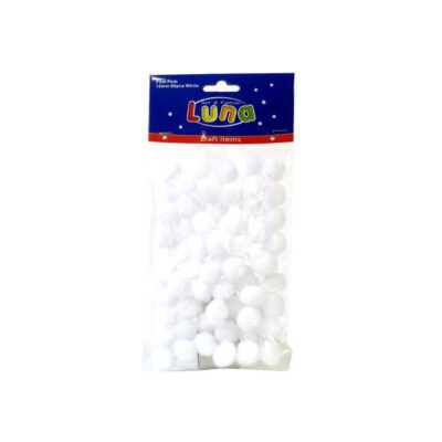 ΠΟΜ-ΠΟΜ 25mm (25 τμχ) LUNA ΑΣΠΡΟ (646677)