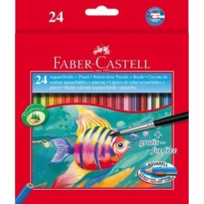 ΞΥΛΟΜΠΟΓΙΕΣ FABER-CASTELL (24 τμχ) ΑΚΟΥΑΡΕΛΑΣ ΜΕ ΠΙΝΕΛΟ (114425)