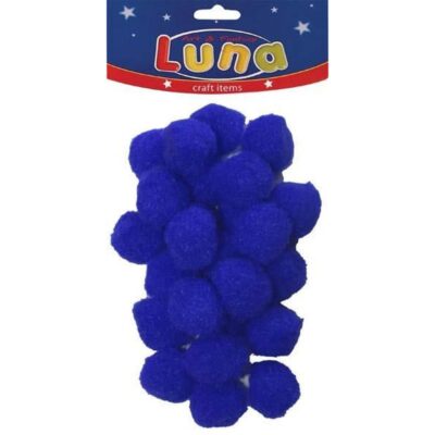 ΠΟΜ-ΠΟΜ 15mm (60 τμχ) LUNA ΜΠΛΕ