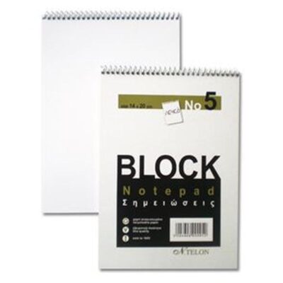 ΜΠΛΟΚ ΣΠΙΡΑΛ 50 ΦΥΛ. TELON Νο 5 ΛΕΥΚΑ