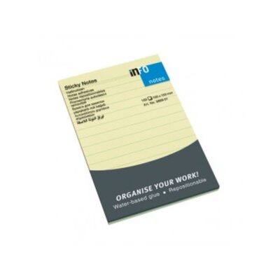 ΧΑΡΤΑΚΙΑ 100 Χ 150 ΑΥΤΟΚΟΛΛΗΤΑ INFO ΚΙΤΡΙΝΟ (100Φ.) (5669-01)