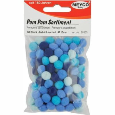 ΠΟΜ-ΠΟΜ 10mm (120 τμχ) MEYCO ΜΠΛΕ