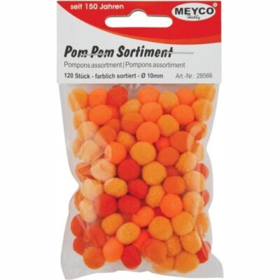 ΠΟΜ-ΠΟΜ 10mm (120 τμχ) MEYCO ΠΟΡΤΟΚΑΛΙ