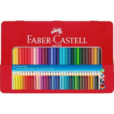 ΞΥΛΟΜΠΟΓΙΕΣ FABER-CASTELL (36 τμχ) GRIP ΜΕΤΑΛΛΙΚΗ ΚΑΣΕΤΙΝΑ (112435)