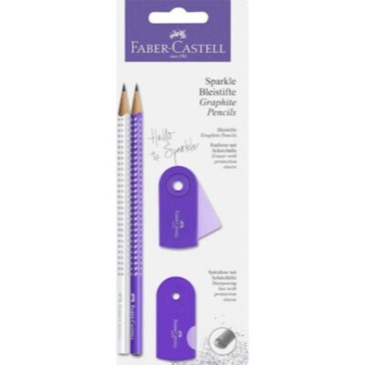 ΣΕΤ FABER-CASTELL SPARKLE (218475) ΛΕΥΚΟ/ΜΩΒ 2 ΜΟΛΥΒΙΑ-ΓΟΜΑ-ΞΥΣΤΡΑ