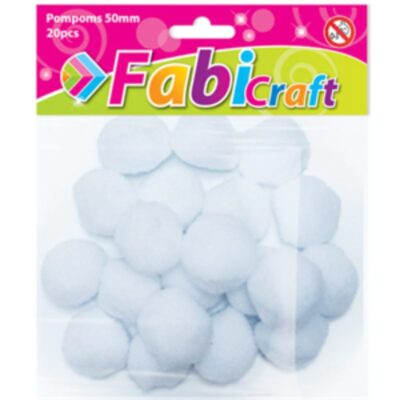 ΠΟΜ-ΠΟΜ 50mm (20 τμχ) ΛΕΥΚΟ