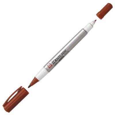 ΜΑΡΚΑΔΟΡΟΣ SAKURA IDENTI PEN ΜΕ 2 ΜΥΤΕΣ 1.0mm-0.4mm ΚΑΦΕ (44105)