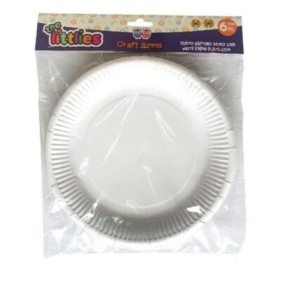 ΠΙΑΤΟ ΧΑΡΤΙΝΟ ΧΕΙΡΟΤΕΧΝΙΑΣ 23cm 6τμχ THE LITTLIES ΛΕΥΚΟ (646789)