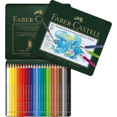 ΞΥΛΟΜΠΟΓΙΕΣ FABER-CASTELL (24 τμχ) ΑΚΟΥΑΡΕΛΑΣ DUERER ΜΕΤΑΛΛΙΚΗ ΚΑΣΕΤΙΝΑ (117524)