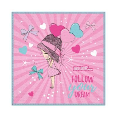 ΠΕΤΣΕΤΑ MUST ΣΕ ΤΣΑΝΤΑΚΙ PVS 30 X 30cm FOLLOW YOUR DREAM (584295)