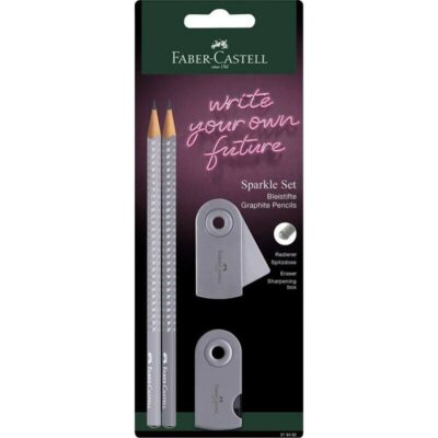 ΣΕΤ FABER-CASTELL SPARKLE II (218482) ΓΚΡΙ/ΑΝΘΡΑΚΙ 2 ΜΟΛΥΒΙΑ-ΓΟΜΑ-ΞΥΣΤΡΑ
