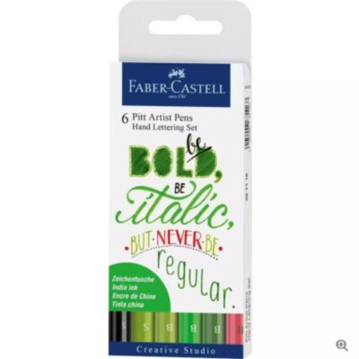ΜΑΡΚΑΔΟΡΟΙ FABER-CASTELL PITT ARTIST (6 τμχ) LETTERING GREEN (267117)