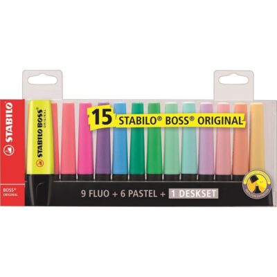 ΜΑΡΚΑΔΟΡΟΣ STABILO BOSS 5.0mm DESKSET 15 τμχ (7015-01)