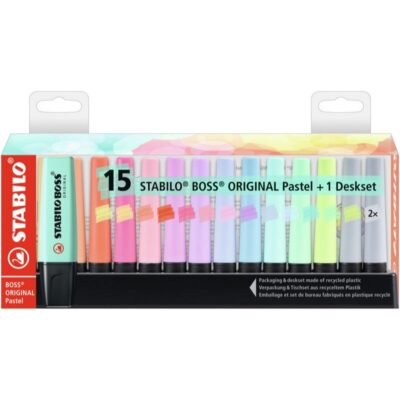 ΜΑΡΚΑΔΟΡΟΣ STABILO BOSS 5.0mm DESKSET 15 τμχ PASTEL (7015-02)