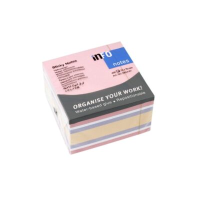 ΧΑΡΤΑΚΙΑ 75 Χ 75 INFO ΠΑΣΤΕΛ 4 ΧΡΩΜΑΤΑ 450 φύλλα (5654-67)