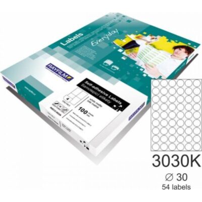 ΕΤΙΚΕΤΕΣ RAYFILM ΣΤΡΟΓΓΥΛΕΣ Φ30mm (54 τμχ) 100 φ. (R0ECO.3030KA)