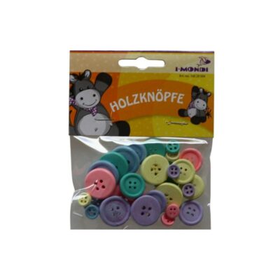 ΚΟΥΜΠΙΑ ΞΥΛΙΝΑ 22mm-18mm-7mm (30 τμχ) ΠΑΣΤΕΛ (10620004)