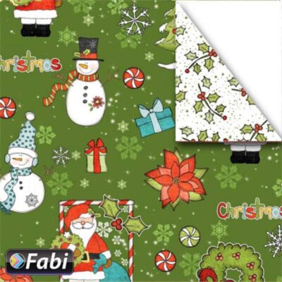 ΧΑΡΤΟΝΙ ΜΕ ΣΧΕΔΙΑ 50 Χ 70cm 300gr XMAS SANTA GREEN (1455087)