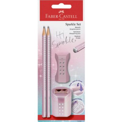 ΣΕΤ FABER-CASTELL SPARKLE (118282) ΡΟΖ 2 ΜΟΛΥΒΙΑ-ΓΟΜΑ-ΞΥΣΤΡΑ