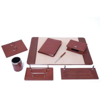 ΣΕΤ ΓΡΑΦΕΙΟΥ ΔΕΡΜΑΤΙΝΗ 7 τμχ ΚΑΦΕ (TDS133)