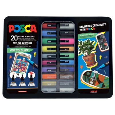 ΜΑΡΚΑΔΟΡΟΙ UNI BALL POSCA POP COLOURS ΜΕΤΑΛΛΙΚΗ ΚΑΣΕΤΙΝΗ (20 τμχ)