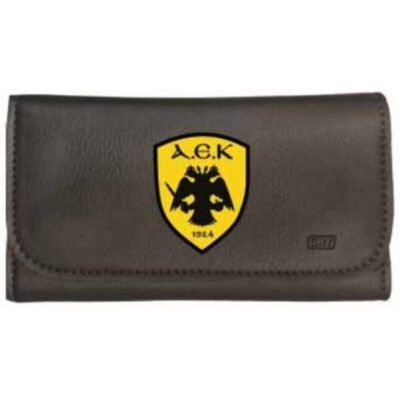 ΚΑΠΝΟΘΗΚΗ ΔΕΡΜΑΤΊΝΗ ΜΕ ΜΑΓΝΗΤΙΚΟ ΚΟΥΜΠΩΜΑ 8Χ16cm GRT ΑΕΚ (ΑΕ288)