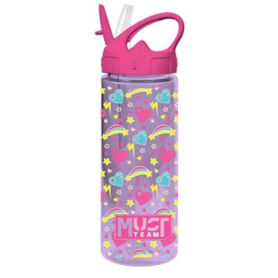 ΠΑΓΟΥΡΙ MUST TEAM ΠΛΑΣΤΙΚΟ 500ml ΜΕ ΚΑΛΑΜΑΚΙ 6.5 X 21.5cm HEARTS (586436)