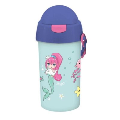 ΠΑΓΟΥΡΙ ΝΗΠΙΟΥ MUST ΠΛΑΣΤΙΚΟ 500ml ΜΕ ΚΑΛΑΜΑΚΙ 9 X 19cm MERMAID TIME (586438)