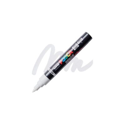 ΜΑΡΚΑΔΟΡΟΣ UNI BALL POSCA BRUSH PC- 5BR 1 - 4mm WHITE