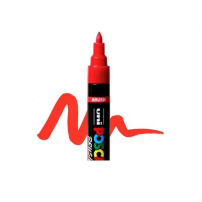 ΜΑΡΚΑΔΟΡΟΣ UNI BALL POSCA BRUSH PC- 5BR 1 - 4mm RED