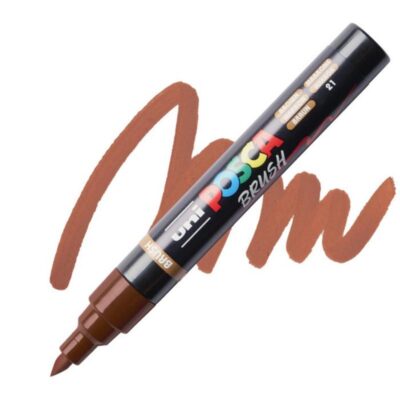 ΜΑΡΚΑΔΟΡΟΣ UNI BALL POSCA BRUSH PC- 5BR 1 - 4mm BROWN