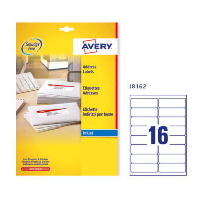 ΕΤΙΚΕΤΕΣ AVERY ΛΕΥΚΕΣ INKJET ΔΙΕΥΘΥΝΣΕΩΝ 99.1X34 16 ΦΥΛΛΟ ΠΑΚΕΤΟ 40 ΦΥΛΛΩΝ