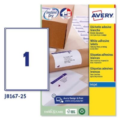 ΕΤΙΚΕΤΕΣ AVERY ΛΕΥΚΕΣ INKJET 199.6X289.1 1 ΦΥΛΛΟ ΠΑΚΕΤΟ 25 ΦΥΛΛΩΝ