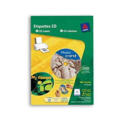 ΕΤΙΚΕΤΕΣ AVERY CD ΜΑΤ INKJET 2 ΦΥΛΛΟ ΠΑΚΕΤΟ 15 ΦΥΛΛΩΝ