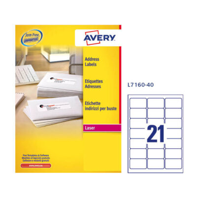 ΕΤΙΚΕΤΕΣ AVERY ΛΕΥΚΕΣ LASER ΔΙΕΥΘΥΝΣΕΩΝ 63.5X38.1 21 ΦΥΛΛΟ ΠΑΚΕΤΟ 40 ΦΥΛΛΩΝ