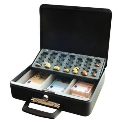 ΚΟΥΤΙ ΤΑΜΕΙΟΥ SAX 814-09 ΜΕ ΚΕΡΜΑΤΟΘΗΚΗ 30 Χ 23 Χ 9CM ΧΡΩΜΑ ΜΑΥΡΟ