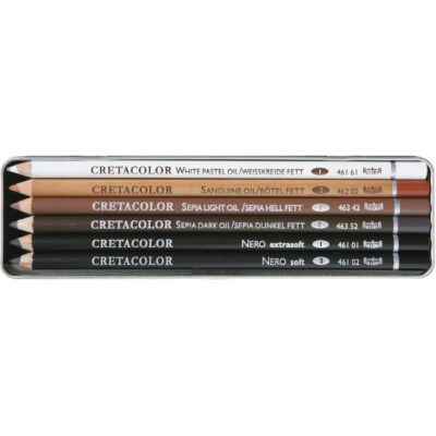 ΣΕΤ ΜΟΛΥΒΙ ΛΑΔΙΟΥ CRETACOLOR ΣΕ ΜΕΤΑΛΛΙΚΟ ΚΟΥΤΙ 6 ΤΕΜΑΧΙΩΝ