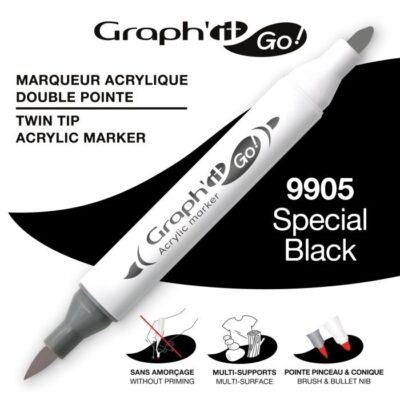 ΜΑΡΚΑΔΟΡΟΙ ΑΚΡΥΛΙΚΟΙ ΔΙΠΛΗ ΜΥΤΗ SPECIAL BLACK GRAPH IT GO OZ