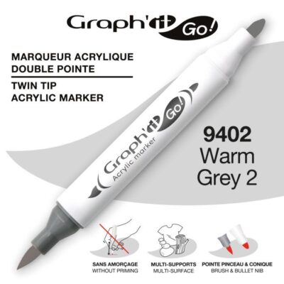 ΜΑΡΚΑΔΟΡΟΙ ΑΚΡΥΛΙΚΟΙ ΔΙΠΛΗ ΜΥΤΗ WARM GREY 2  GRAPH IT GO