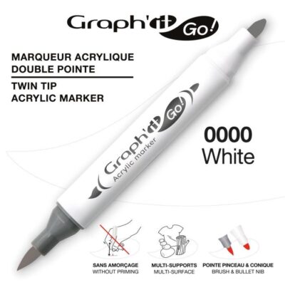 ΜΑΡΚΑΔΟΡΟΙ ΑΚΡΥΛΙΚΟΙ ΔΙΠΛΗ ΜΥΤΗ WHITE GRAPH IT GO OZ