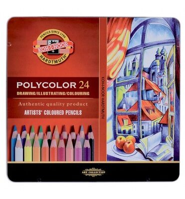 ΞΥΛΟΜΠΟΓΙΕΣ POLYCOLOR 3.8MM ΣΕΤ 24 ΧΡΩΜΑΤΩΝ ΣΕ ΜΕΤΑΛΛΙΚΗ ΚΑΣΕΤΙΝΑ KOH-I-NOOR