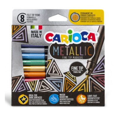 ΜΑΡΚΑΔΟΡΟΙ CARIOCA ΣΕΤ ΨΙΛΟΙ METALLIC 8 χρωμ.