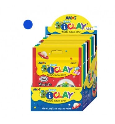 ΠΗΛΟΣ *EXTRA ΜΑΛΑΚΟΣ ΜΠΛΕ Ι CLAY 50GR ΚΟΥΤΙ 12 ΤΕΜΑΧΙΩΝ AMOS * KR *